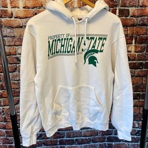 Michigan State white green medium hooded sweatshirt hoodie college school